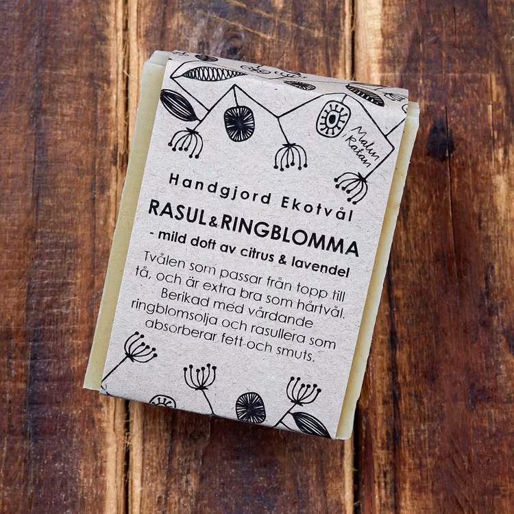 Handmade Eco Soap Rhassoul & Calendula - gentle scent of citrus & lavender