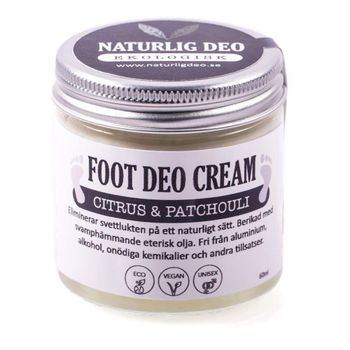 NaturligDeo - Organic FOOT DEO Cream Lemon & Patchouli 60 ml