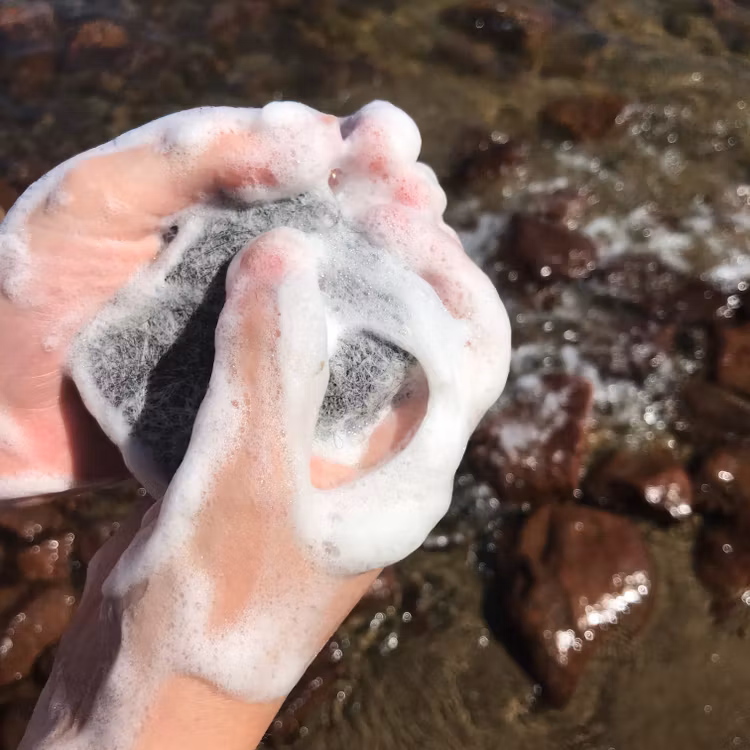 Felted soap