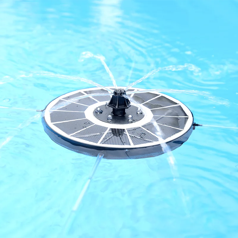 Flytande solcellsfontän med LED belysning