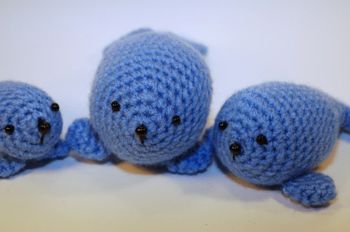 Tre sälar virkmönster amigurumi