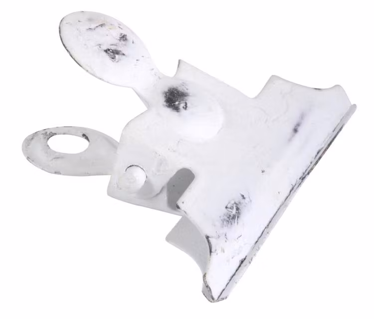 Vit klämma metall