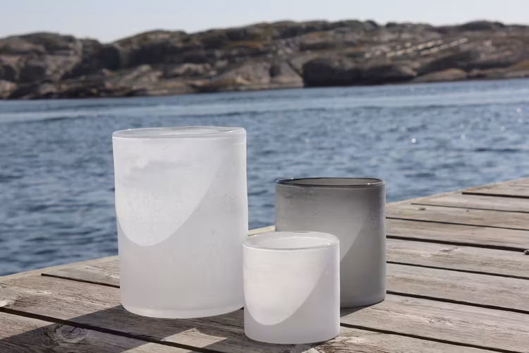 Vit liten frostad lykta TellMeMore