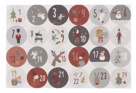 ib Laursen Ark med 24 Julkalender-klistermärken 1-24