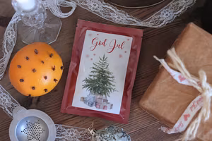 Tevykort God Jul Julgran - Tehuset Java