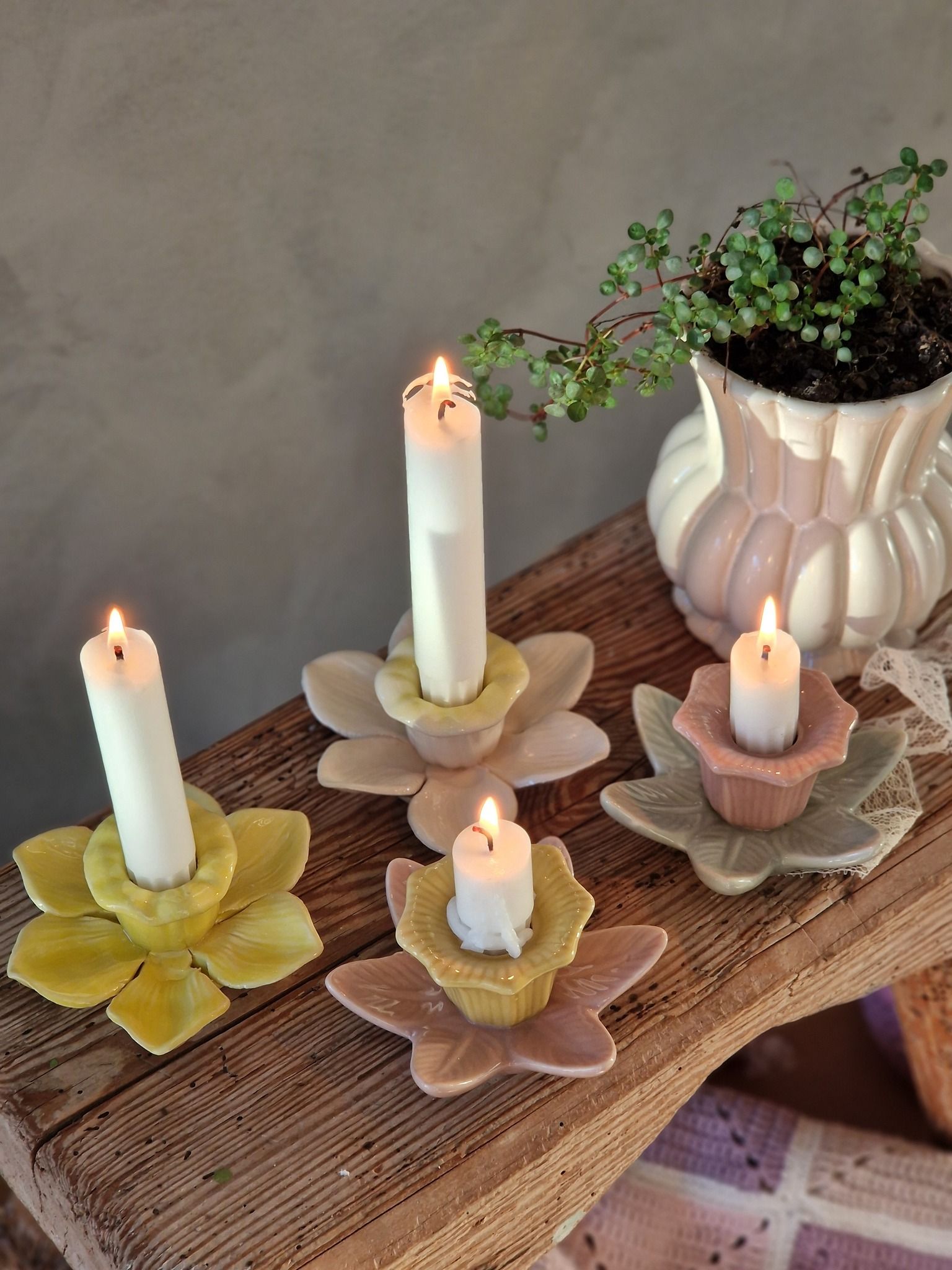 Ljusstake Rosa/Gul - Mitt & Ditt