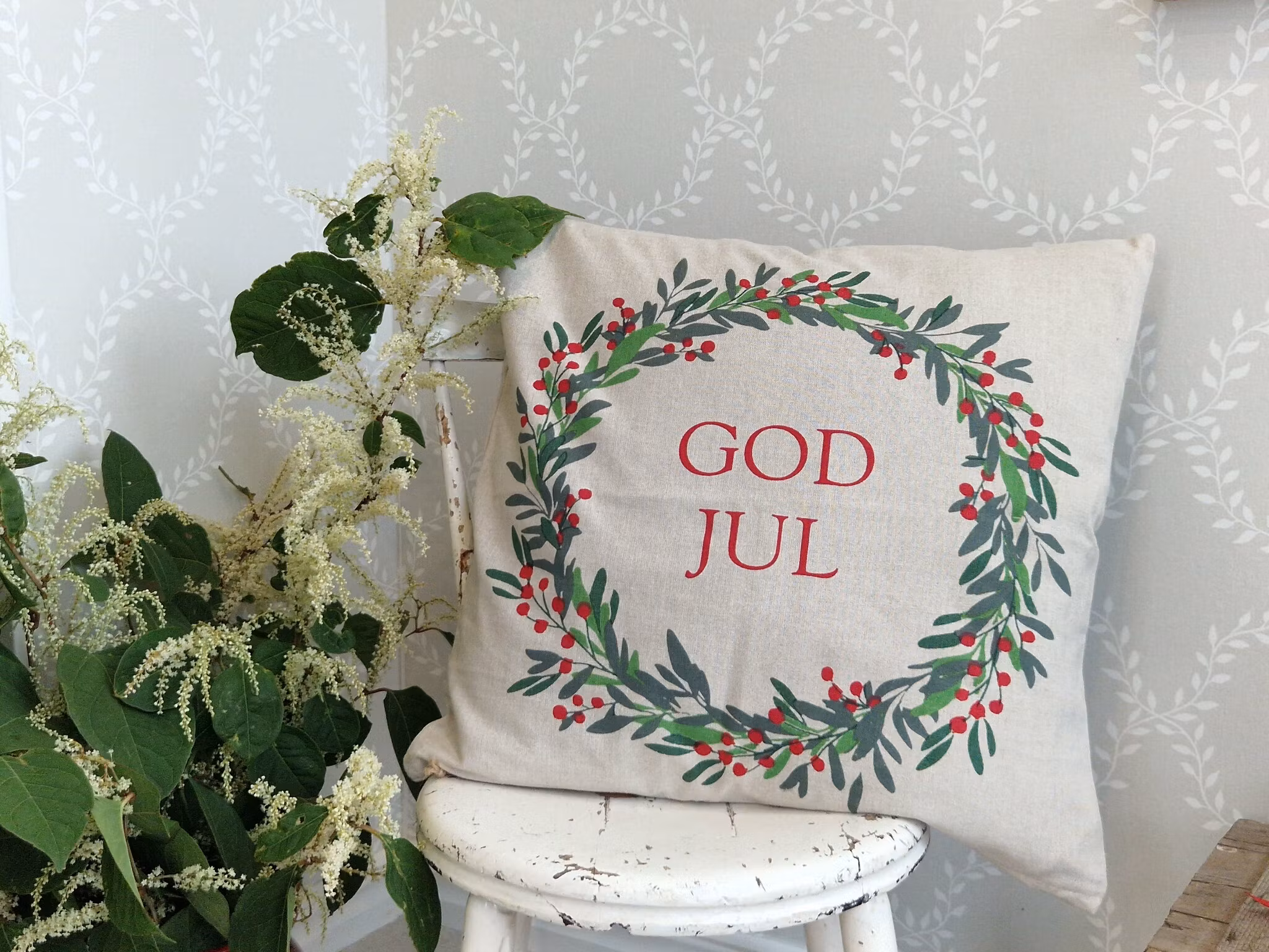 Kuddfodral God Jul - Wasa Ecotextil