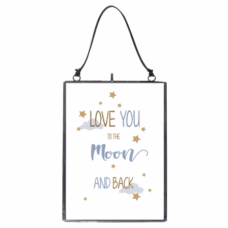 Barntavla Love you to the moon blå