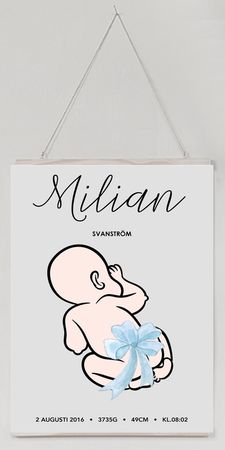 Födelseposter/doptavla/namntavla Baby