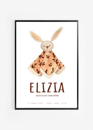 Födelseposter/doptavla/namntavla Kanin snutten