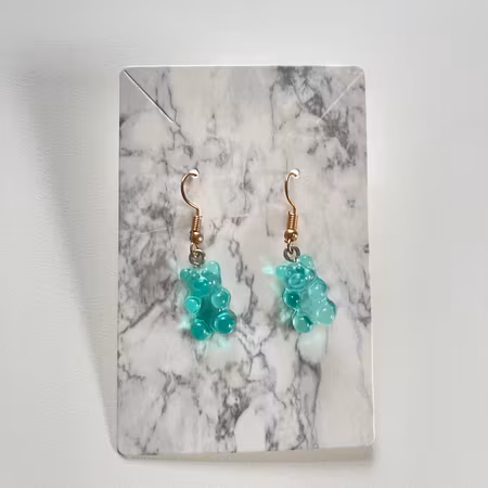 Gelé Björn örhängen blå