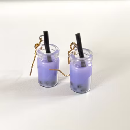 Drink örhängen "Boba" lila