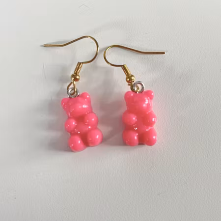 Örhängen gummibjörn rosa