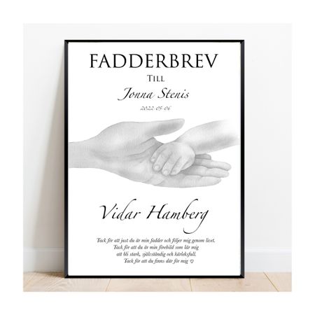 Fadderbrev, dopbrev Hands
