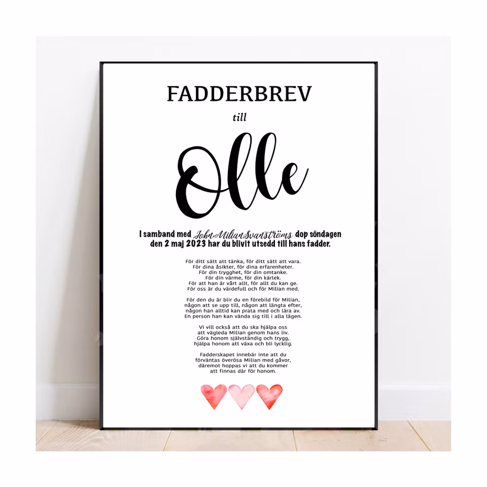 Fadderbrev tree hearts