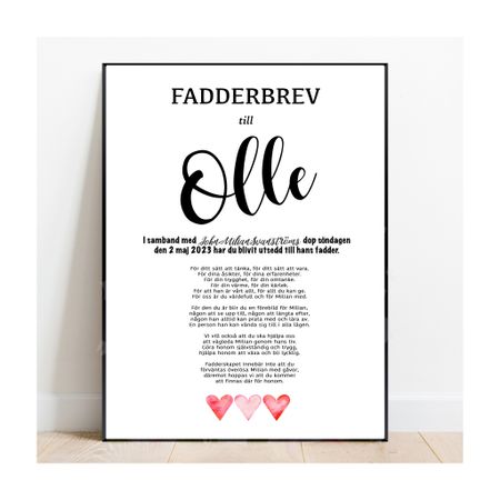 Fadderbrev tree hearts