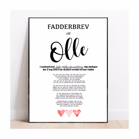 Fadderbrev tree hearts