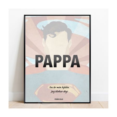 Poster - Pappa hjälte, perfekt fars dag present!