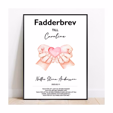 Fadderbrev, dopbrev heart