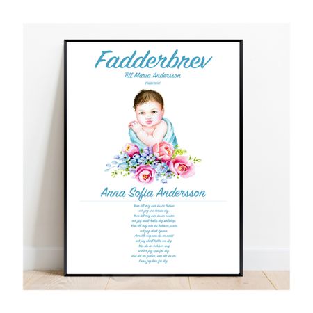 Fadderbrev, dopbrev flowers