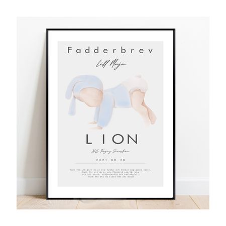 Fadderbrev, cute baby blå