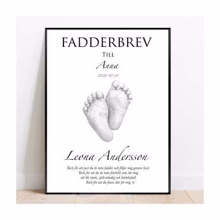 Fadderbrev, dopbrev feets