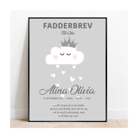 Fadderbrev, dopbrev Moln