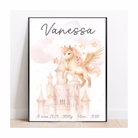 Födelseposter, namntavla, doptavla Unicorn and the castle