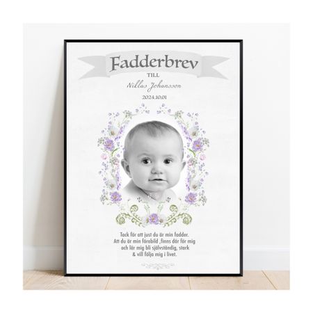 Fadderbrev Ljuvlig med foto