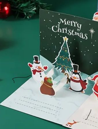 Julkort, vykort, pop-up kort