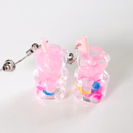 Örhängen rosa björnar