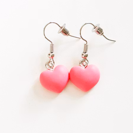 Örhängen rosa hjärtan