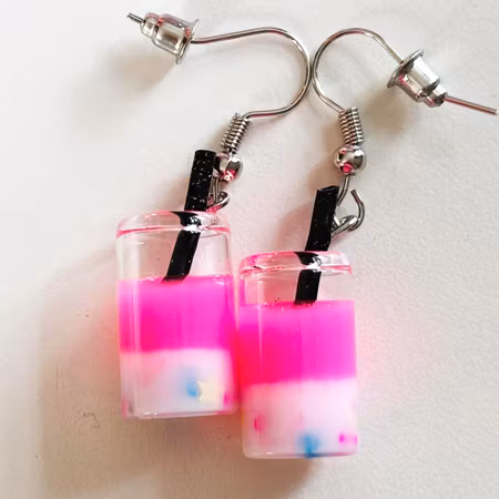 Drink örhängen rosa strössel