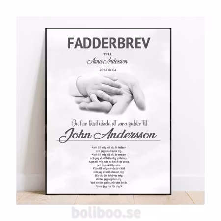 Fadderbrev, dopbrev Kom till mig