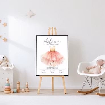 Födelseposter, namntavla, doptavla Ballerina
