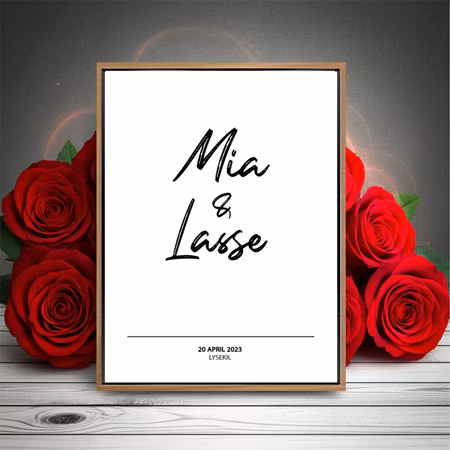 Bröllopsposter, bröllopstavla, Names