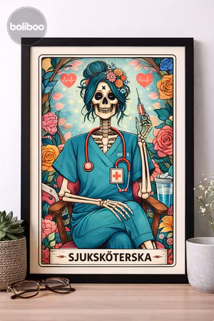 Poster SJUKSKÖTERSKA, För dig som räddar liv – med både hjärta och humor.