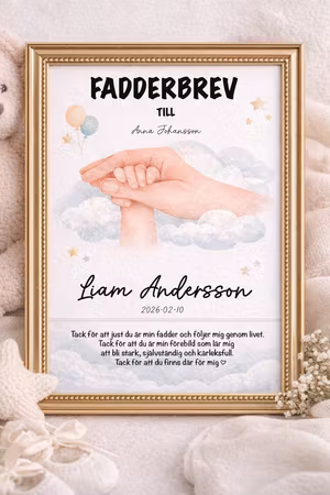 Fadderbrev Blå moln
