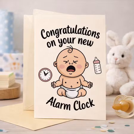 Gratulationskort - Congratulations on your new Alarm Clock!