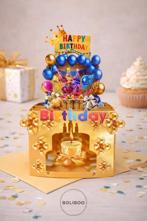 POP-UP Gratulationskort - Happy Birthday