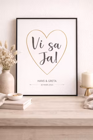 Bröllopsposter personlig – Tavla med namn & datum – Boliboo