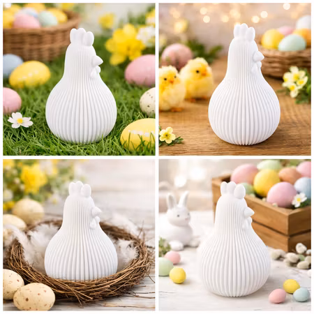 Höna ribbad - Påskdekoration - Stilren design - Boliboo