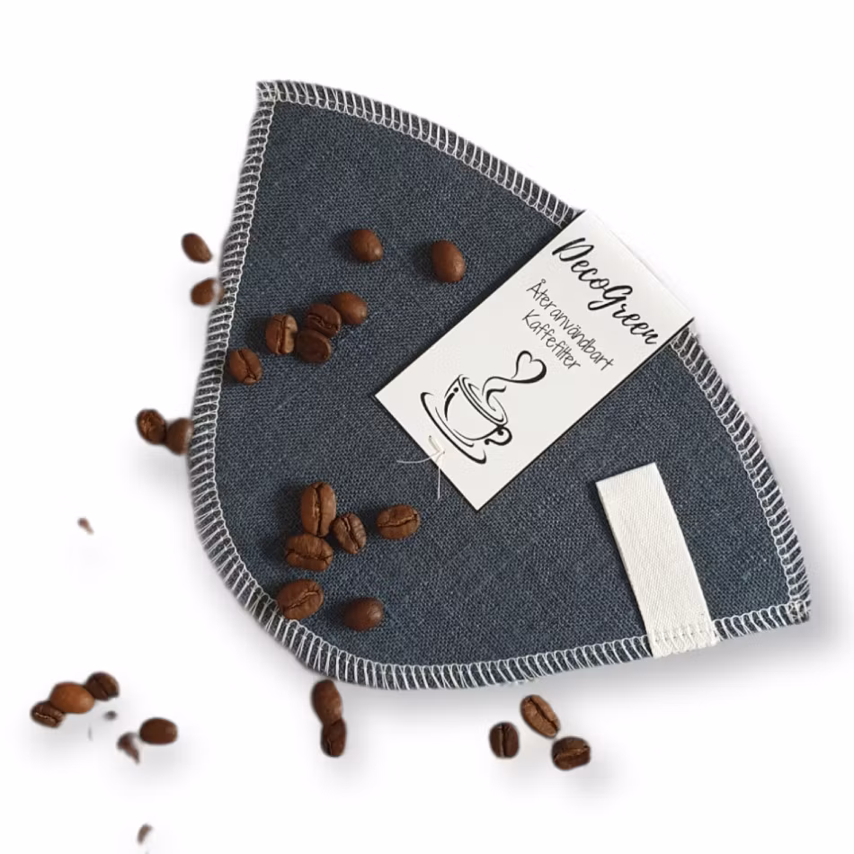Återanvändbart kaffefilter i linnetyg