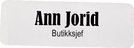 Navneskilt med trykk