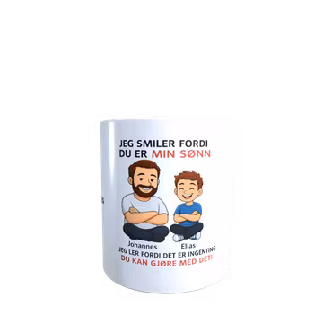 Foreldre og barn krus - personlig tilpasset