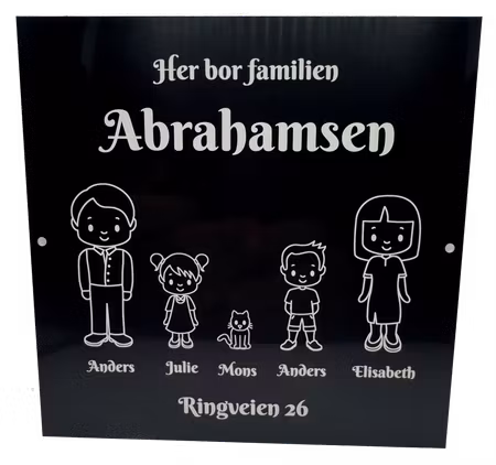 Dørskilt - Her bor