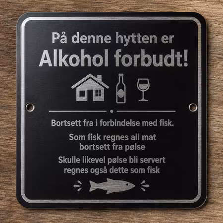 På denne hytten er alkohol forbudt! 😂