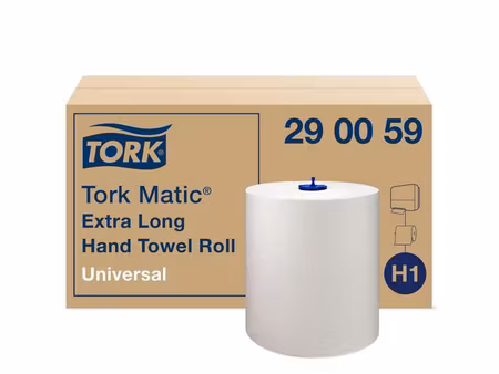 Handduk TORK Uni H1 1-lag vit 280m 6/fp