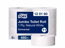 Toalettpapper TORK Uni T1 1-lag 480m 6/fp
