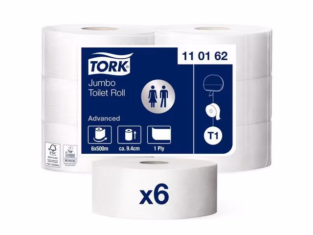 Toalettpapper TORK Uni T1 1-lag 500m 6/fp